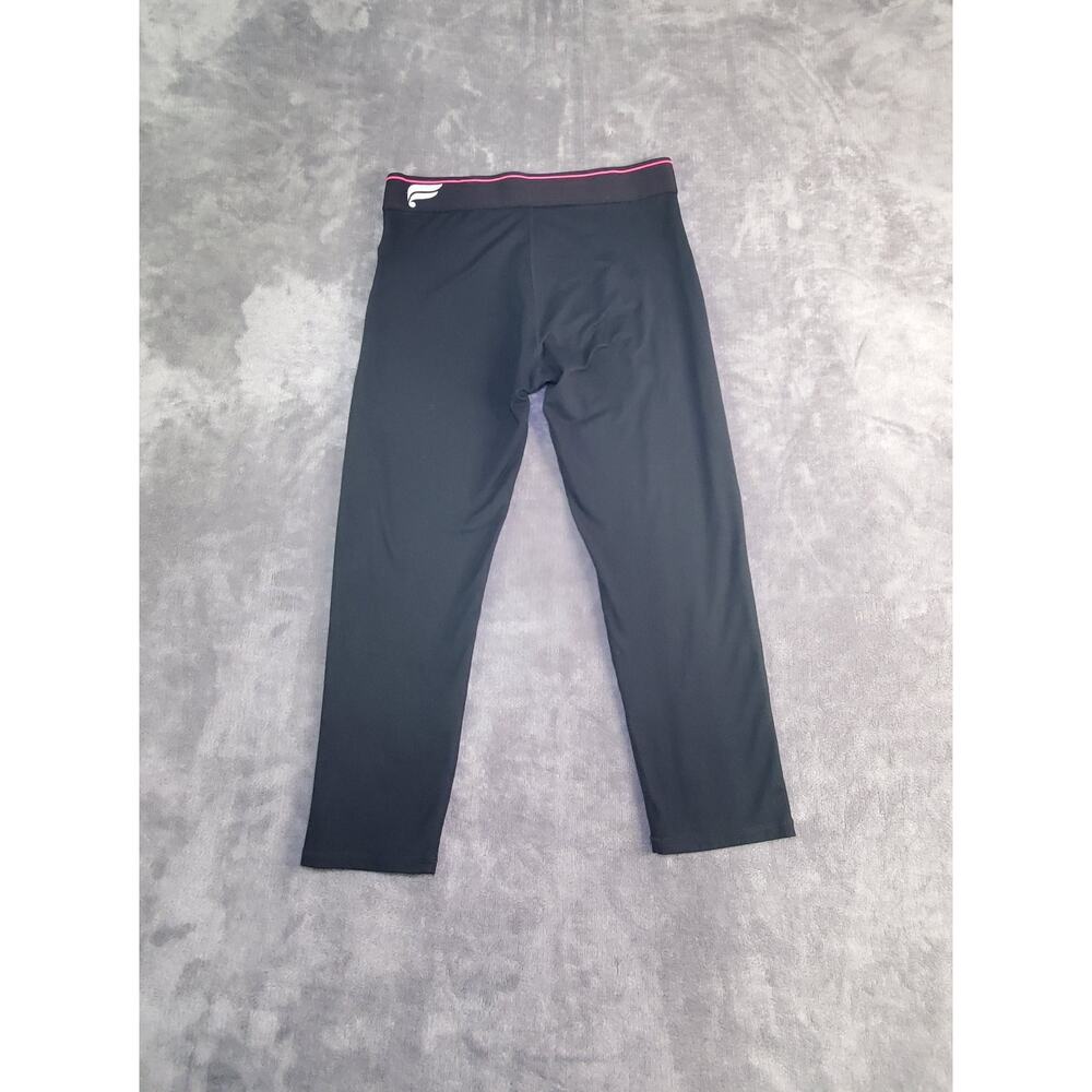 Fabletics Sz S Women’s Maddox Capri Leggings Black Coral Logo Waistband C7 - Picture 5 of 7